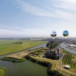 ドローンプロジェクト、オランダのウォーターラインの360度、空中VR写真